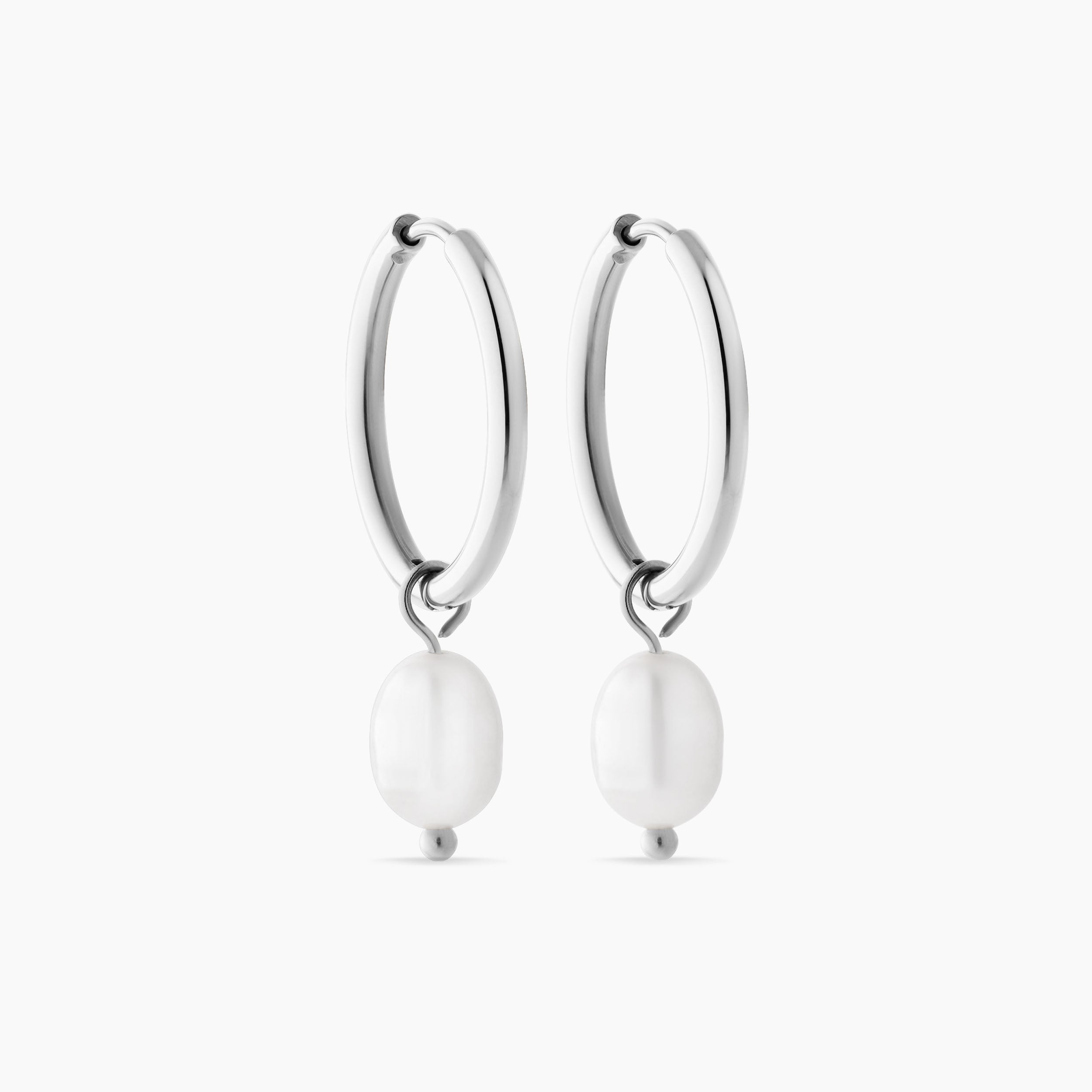 HOOPS WITH PEARL 20MM