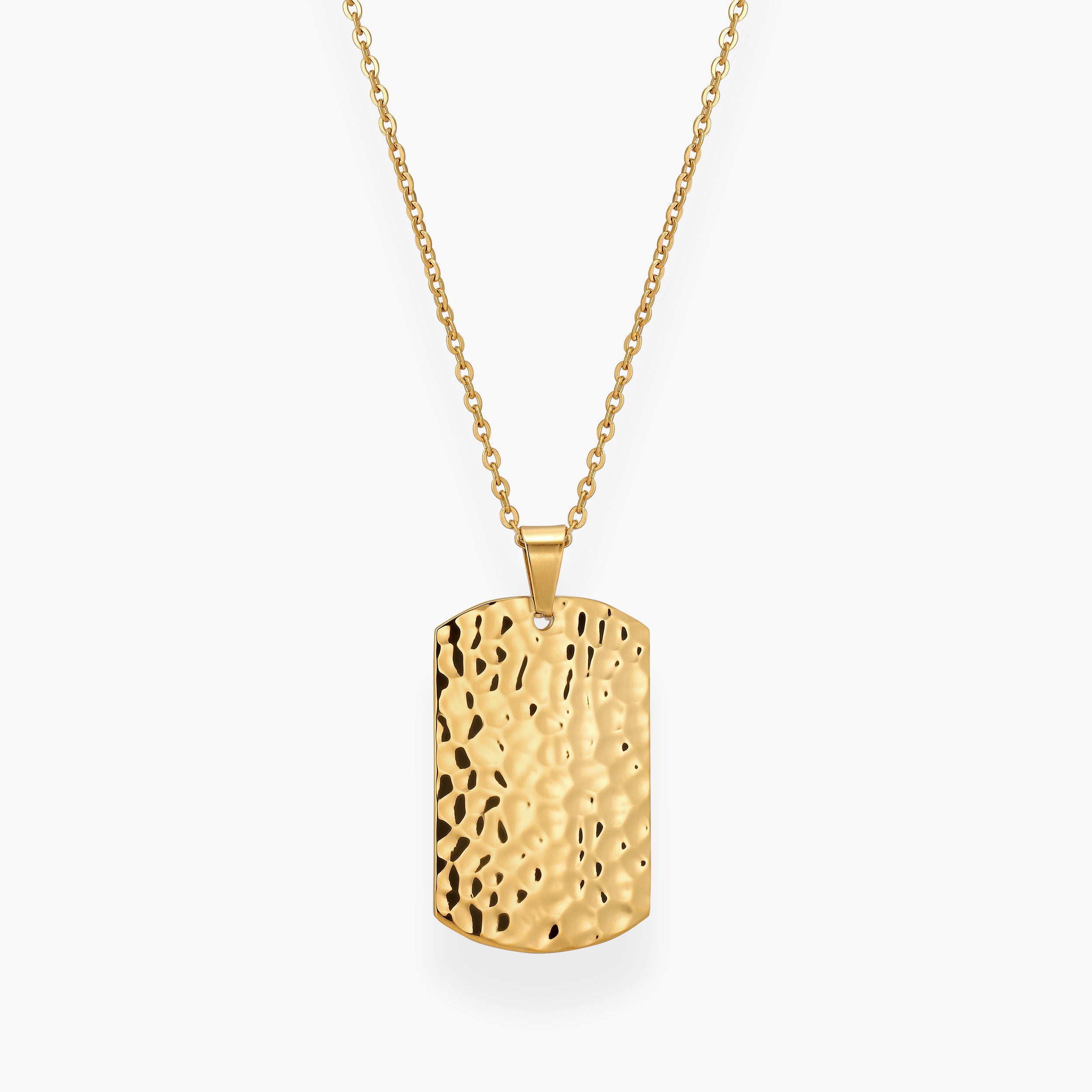 LONDON TAG HAMMERED GOLD