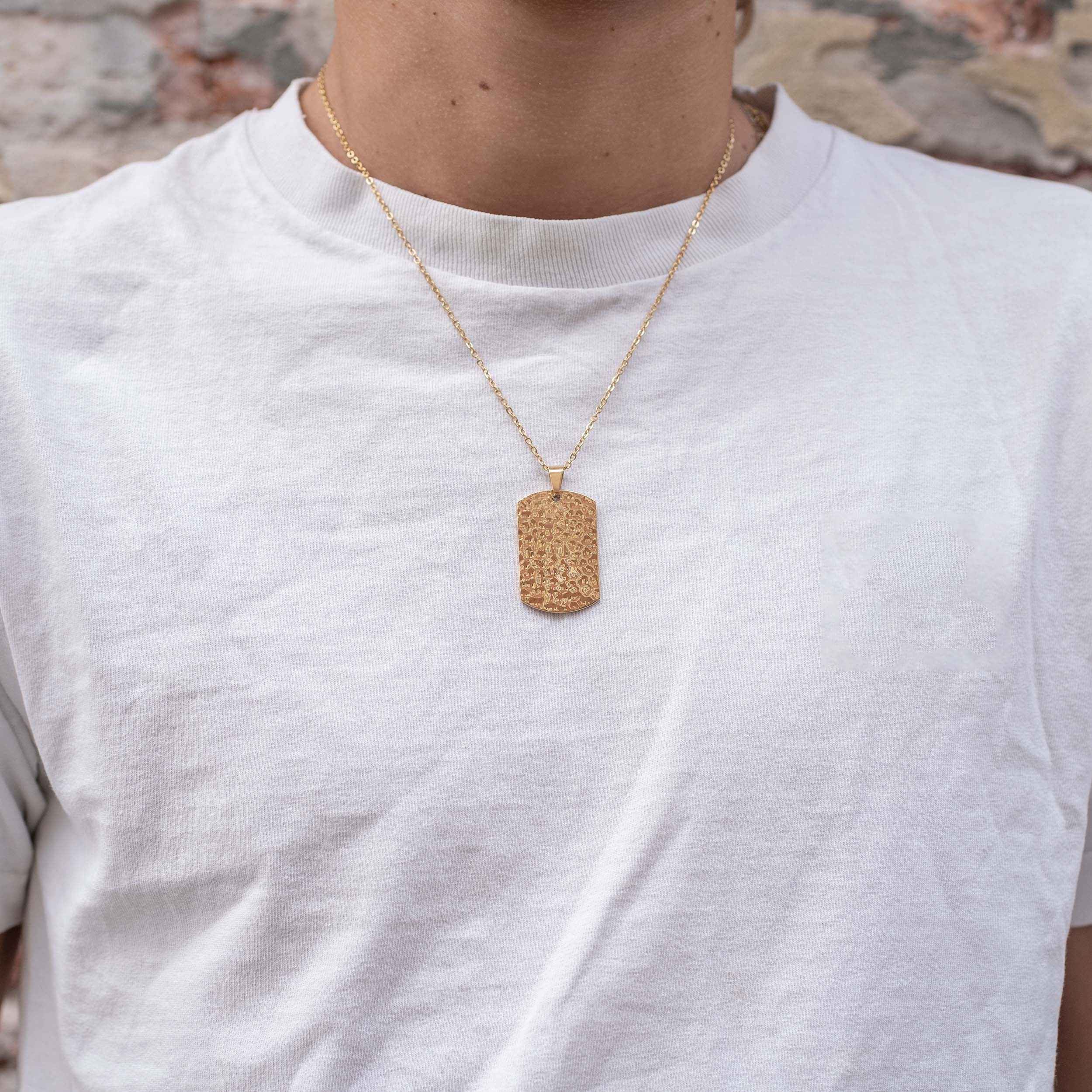 LONDON TAG HAMMERED GOLD