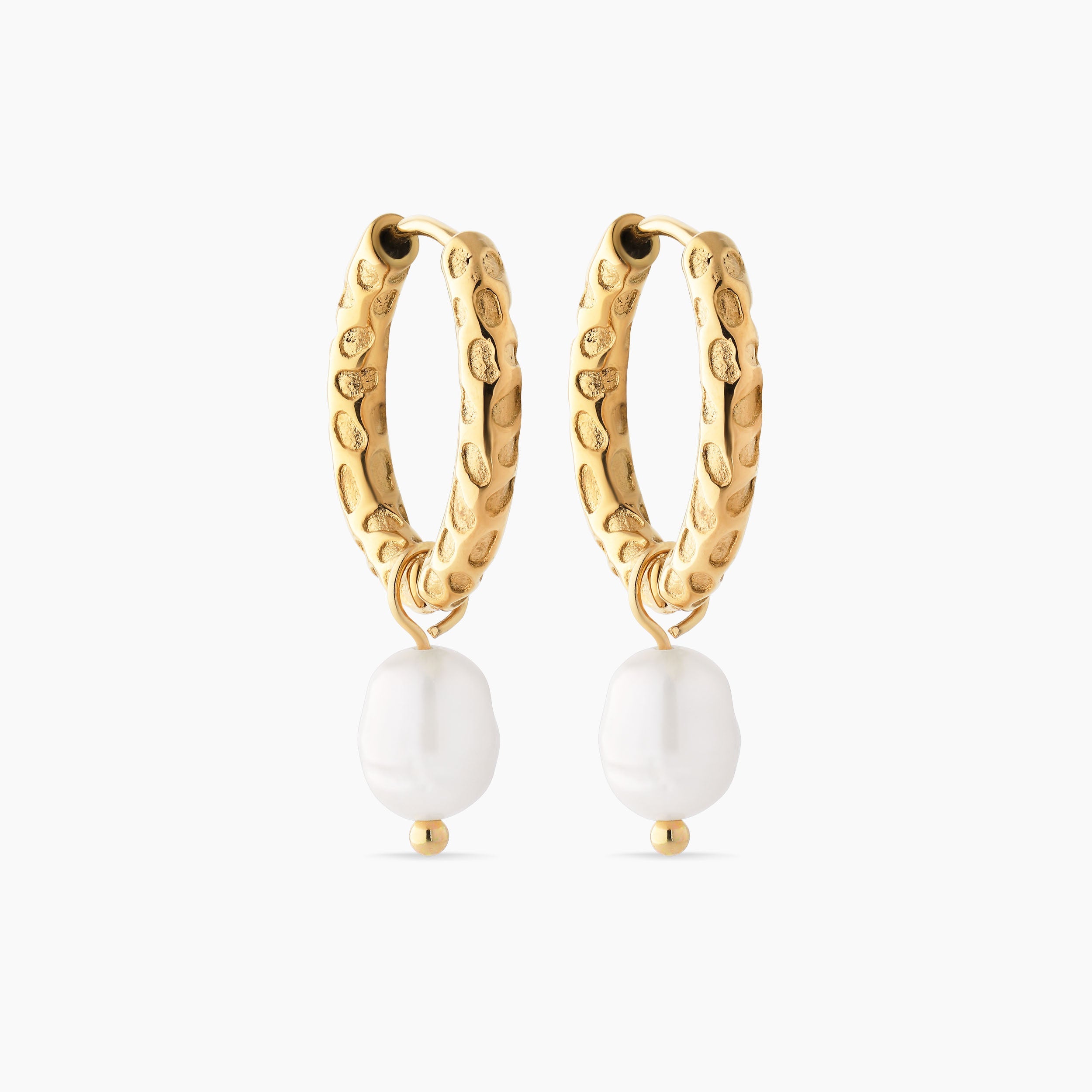 MOON HOOPS WITH PEARL 20MM