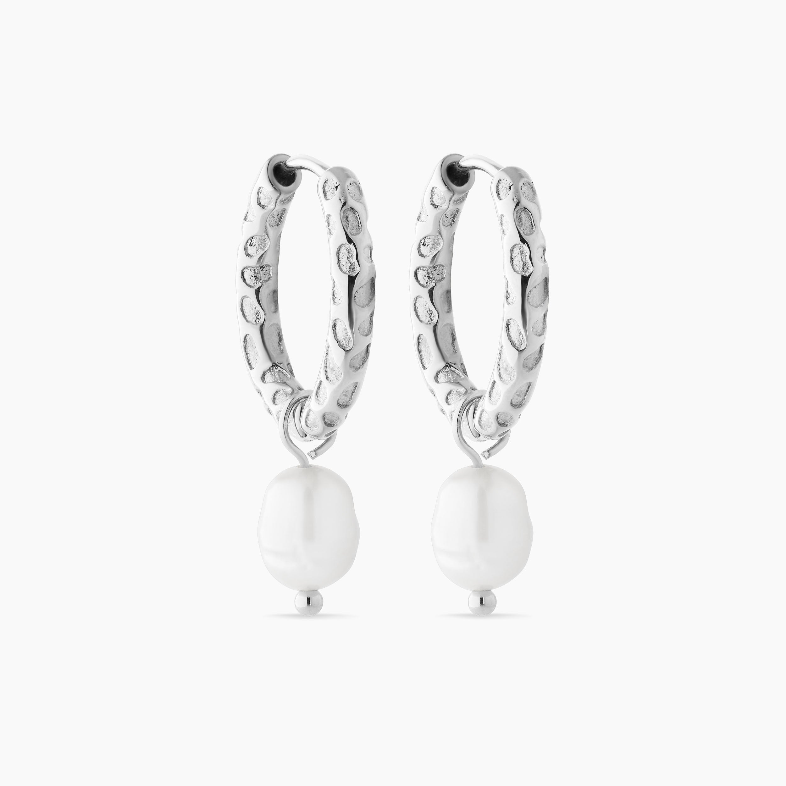 MOON HOOPS WITH PEARL 20MM