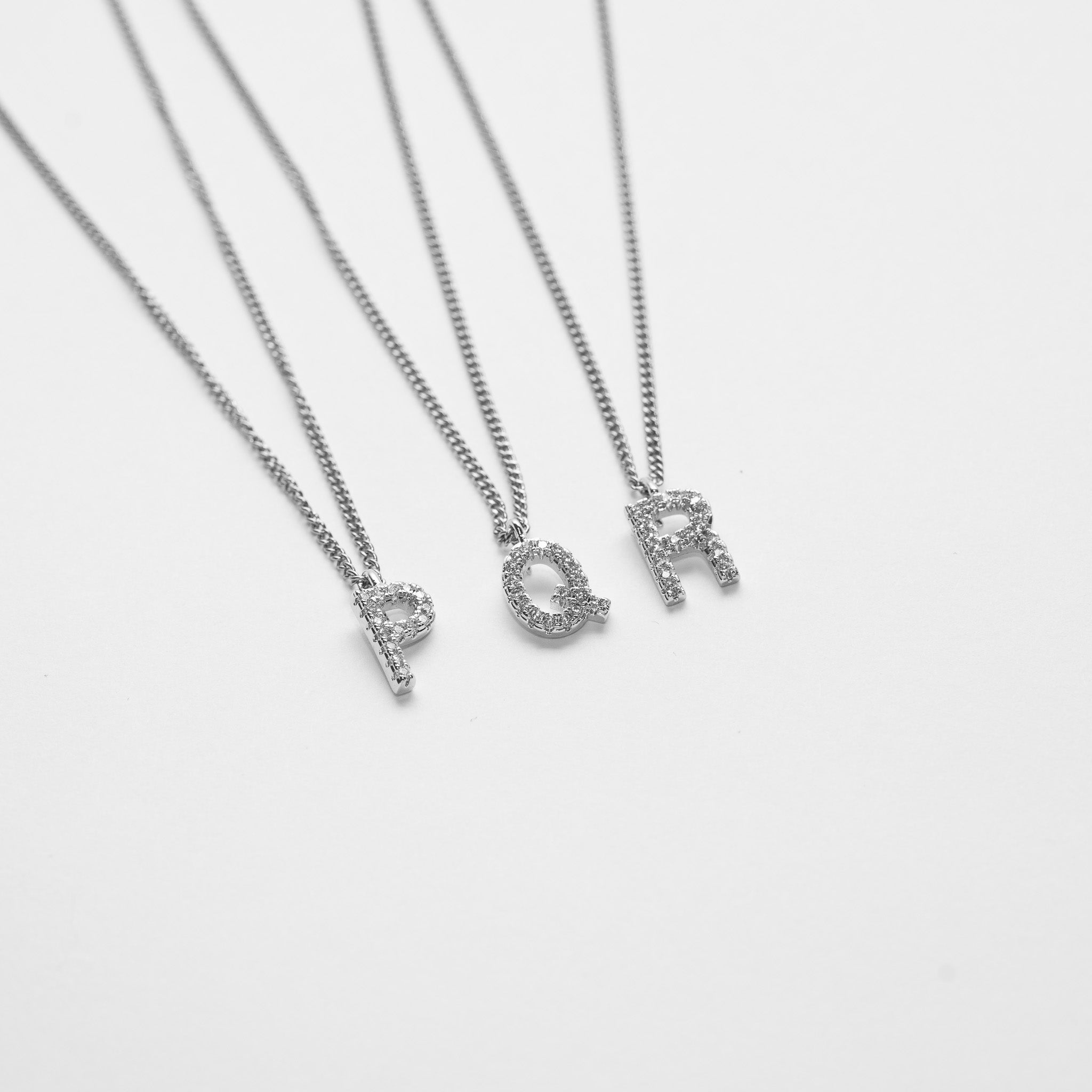 LETTER NECKLACE WITH ZIRCONS