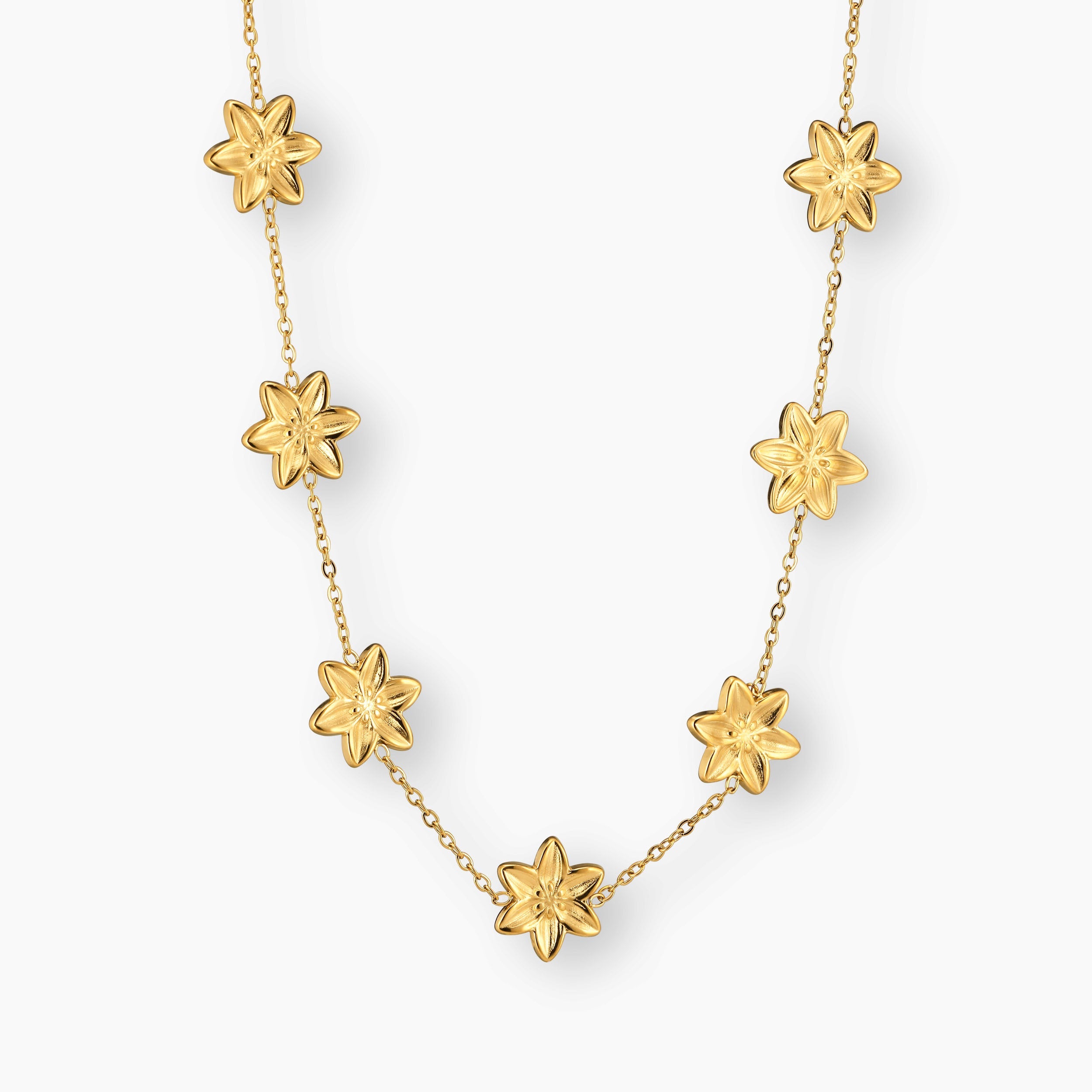LILY NECKLACE GOLD (7 FLOWERS)