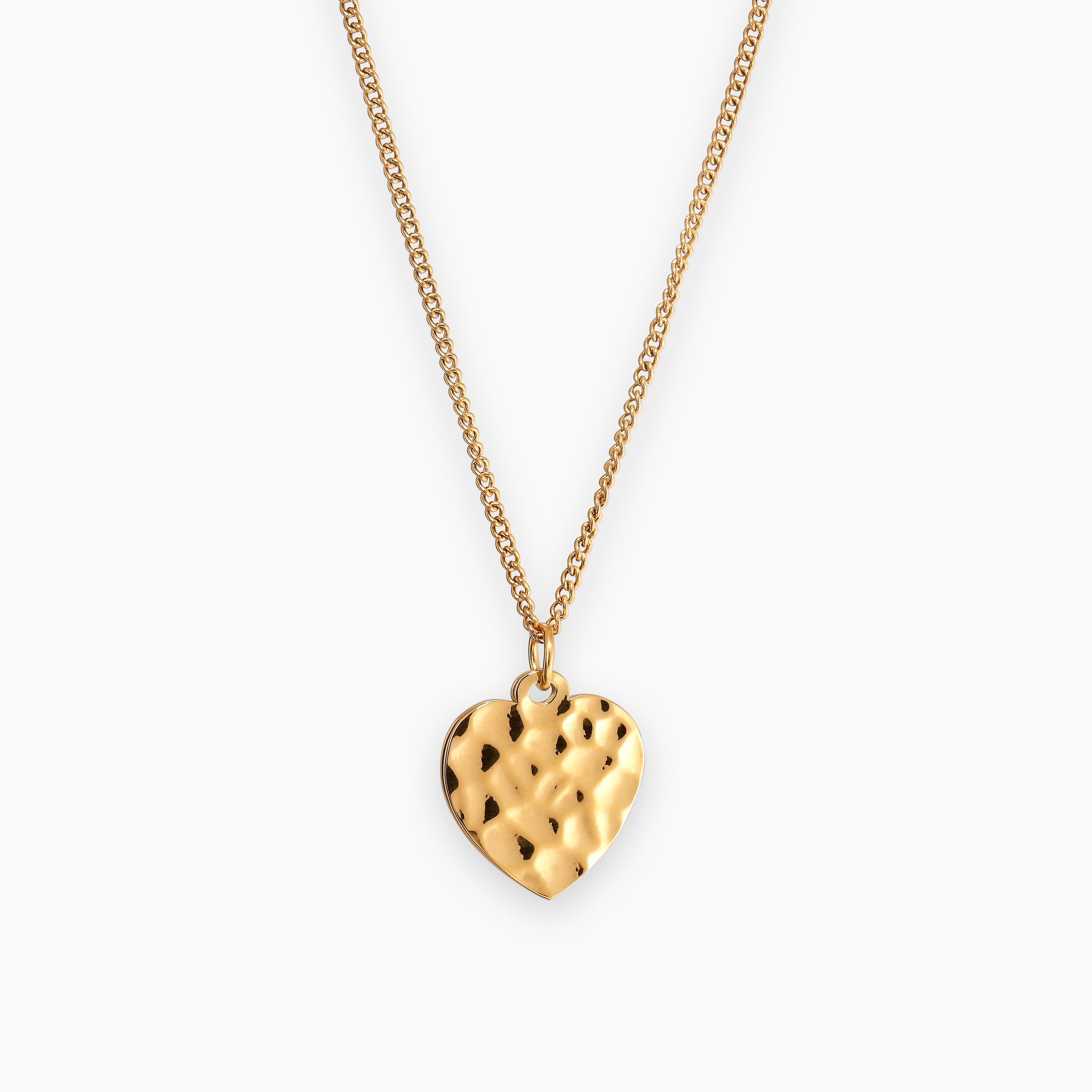 HEART HAMMERED NECKLACE GOLD