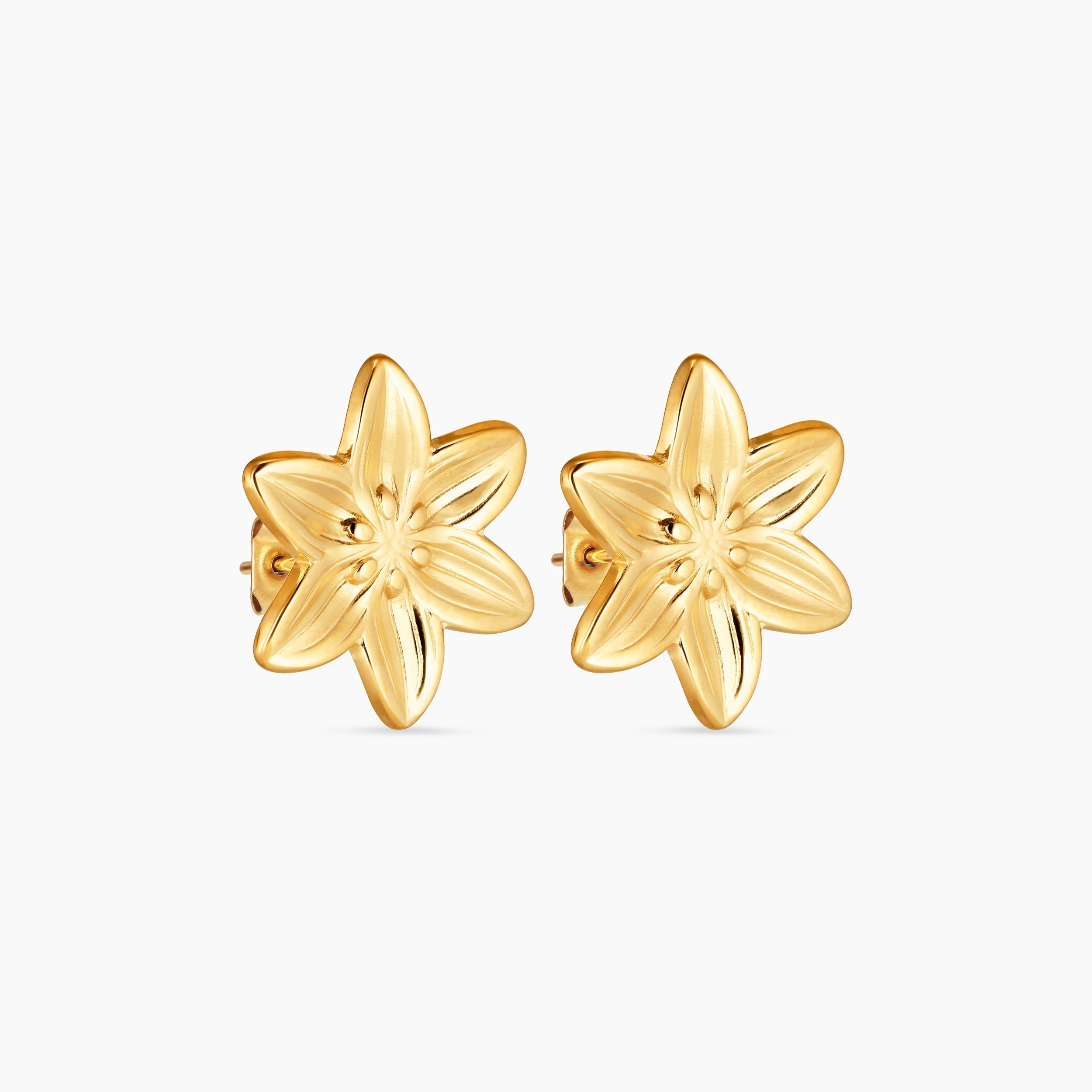 LARGE LILY EARRINGS GOLD