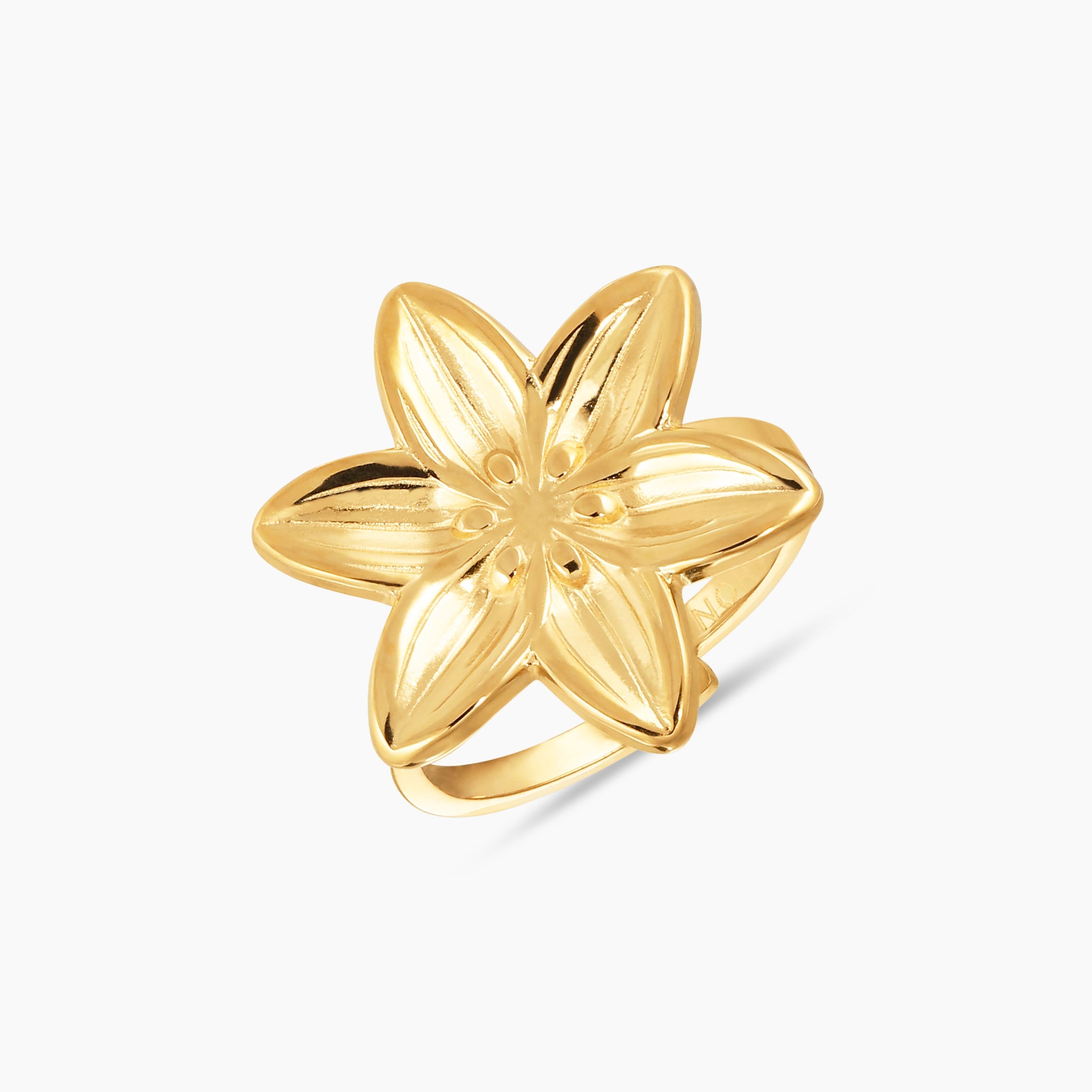 LARGE LILY ADJUSTABLE RING GOLD