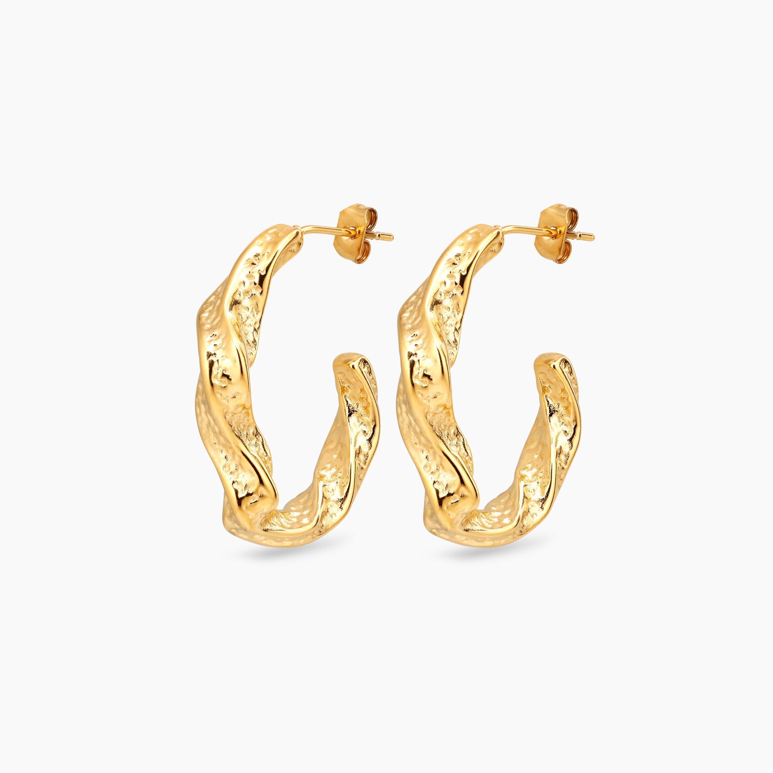 TWISTED MOON EARRINGS 30MM