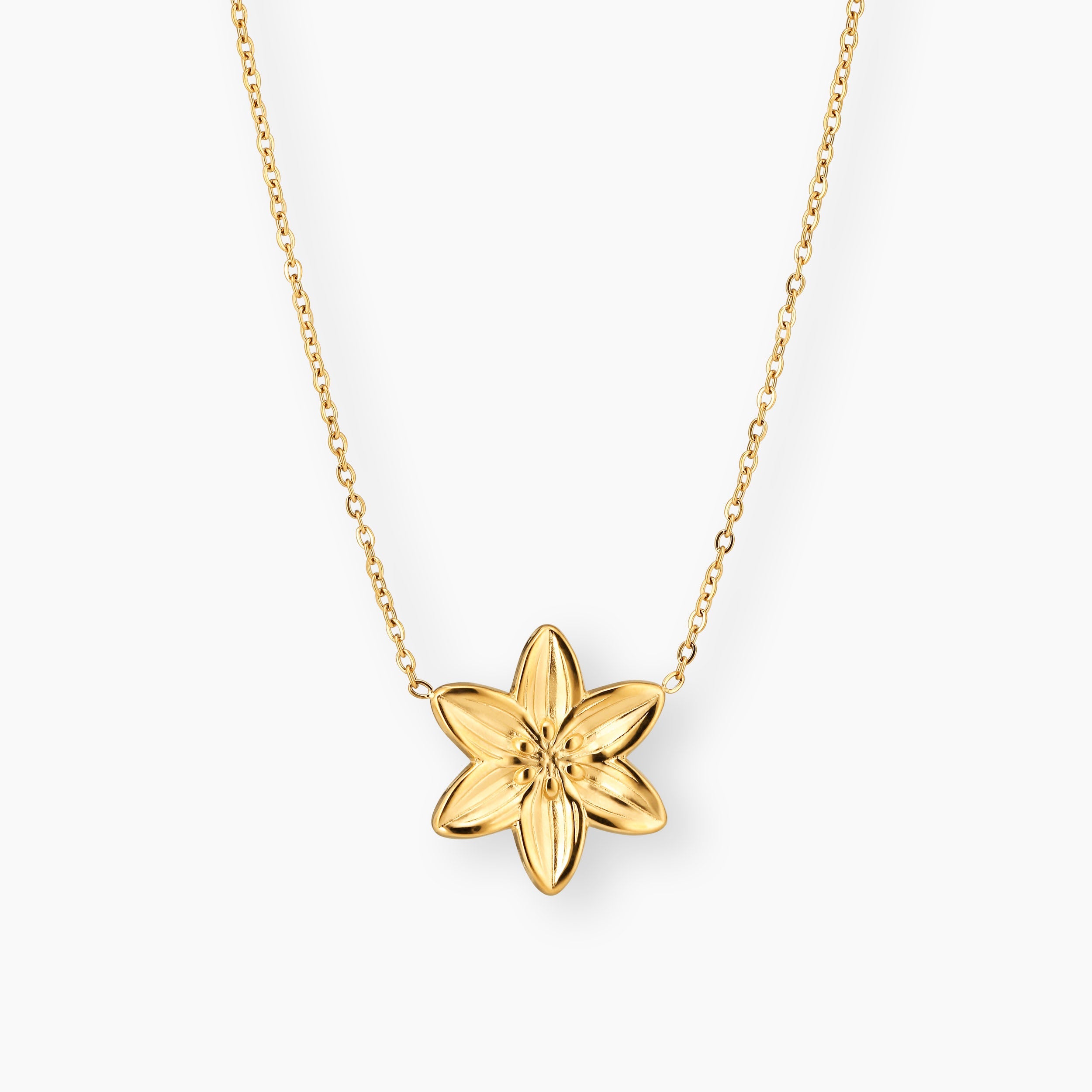 LARGE LILY NECKLACE GOLD
