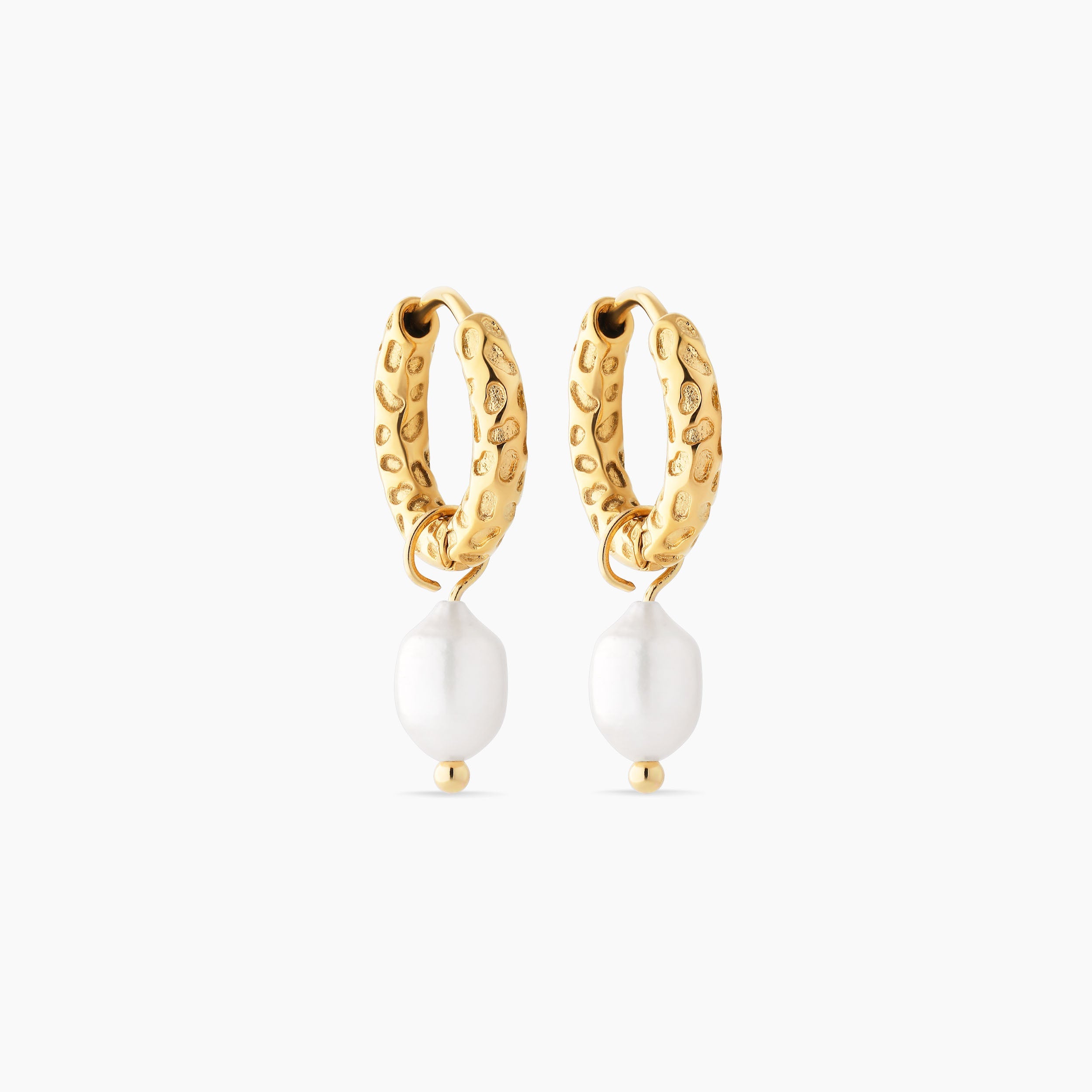 MOON HOOPS WITH PEARL 16MM