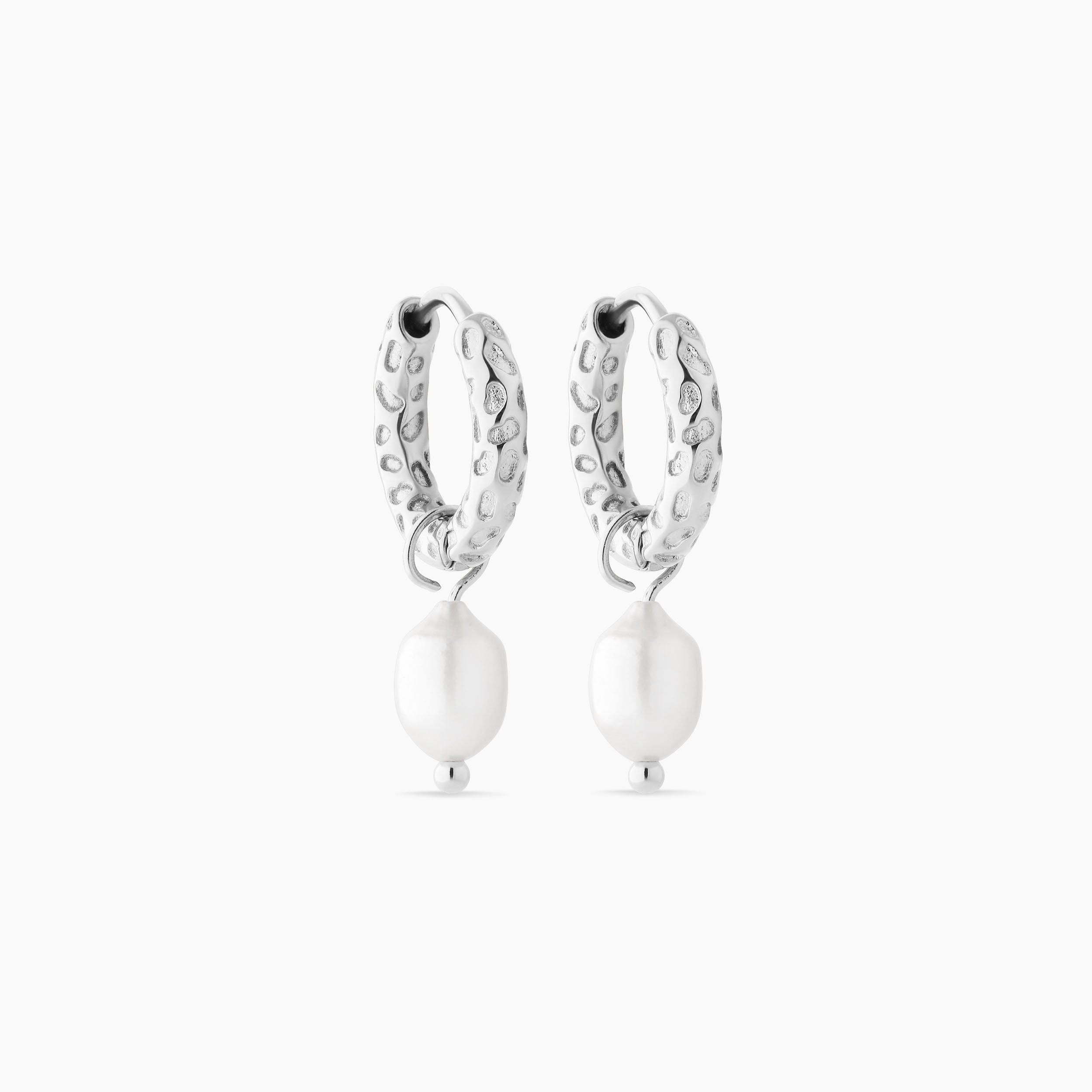 MOON HOOPS WITH PEARL 16MM