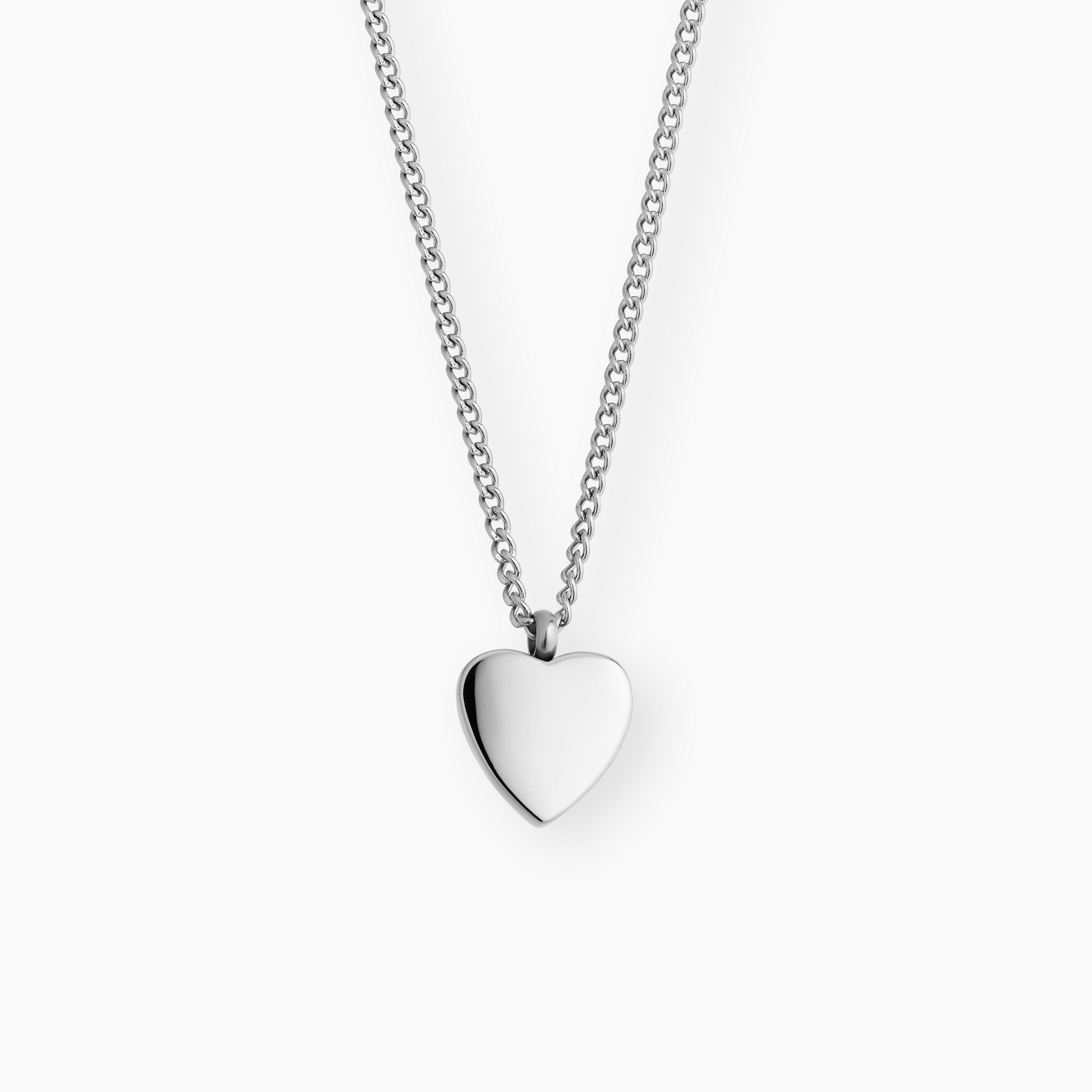 MOON MINI HEART NECKLACE SILVER