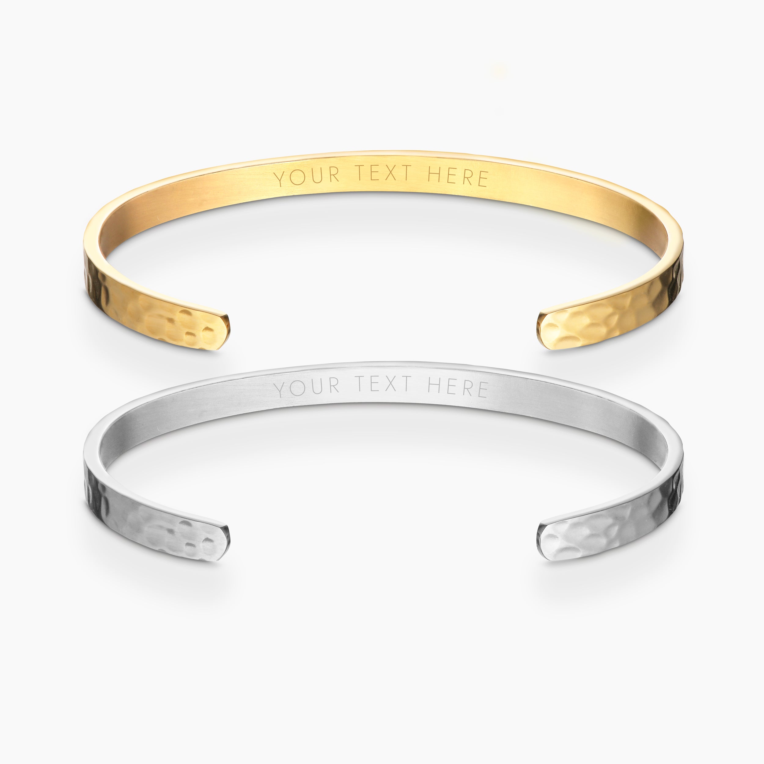 2 x HAMMERED BRACELETS